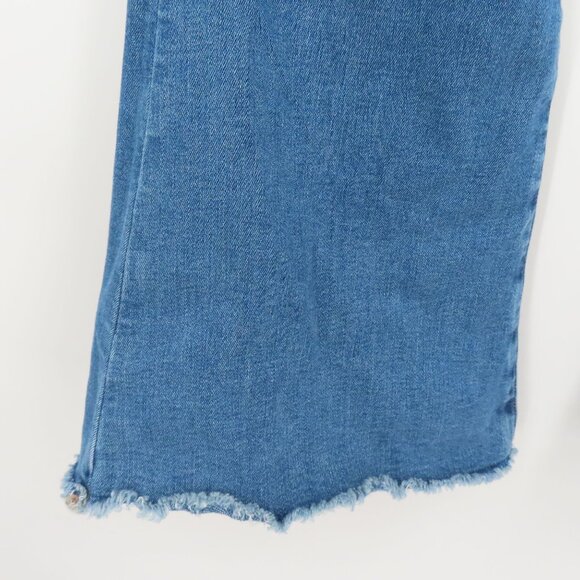 American Eagle Women 6 Extra Short Super High Rise Flare Denim Jeans Distressed - Picture 5 of 15